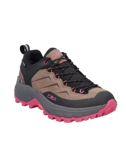 Leder-Trekkingschuhe "Huranus" in Schwarz/ Hellbraun/ Pink