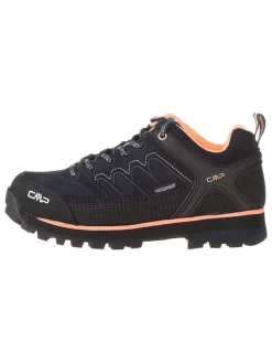 Leder-Trekkingschuhe "Moon Low" in Schwarz/ Orange