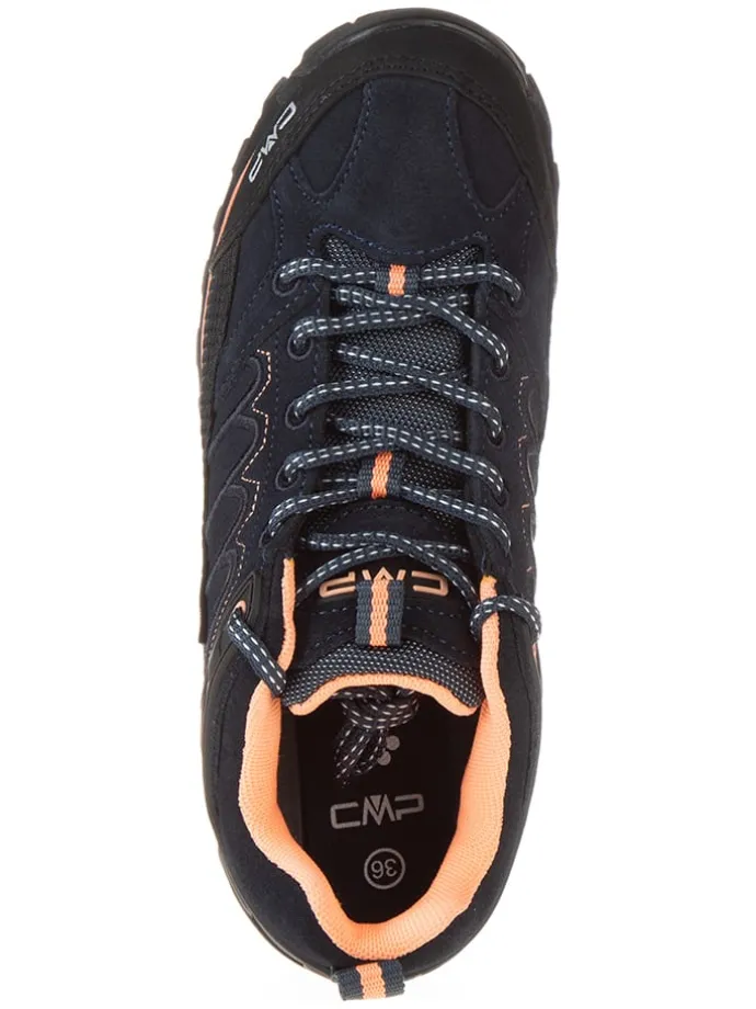 Leder-Trekkingschuhe "Moon Low" in Schwarz/ Orange