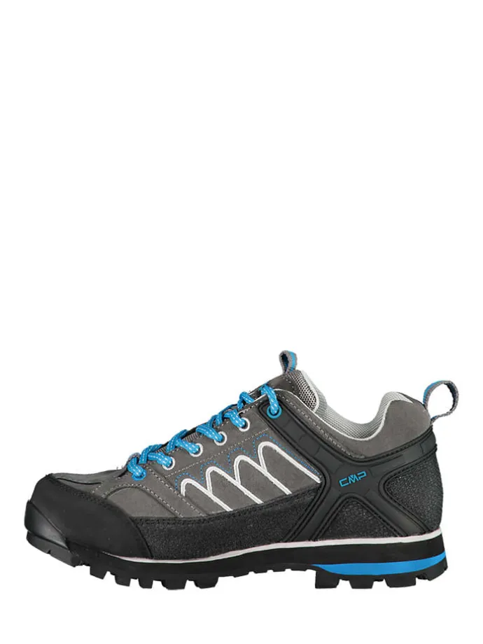 Leder-Trekkingschuhe "Moon" in Grau/ Schwarz/ Blau