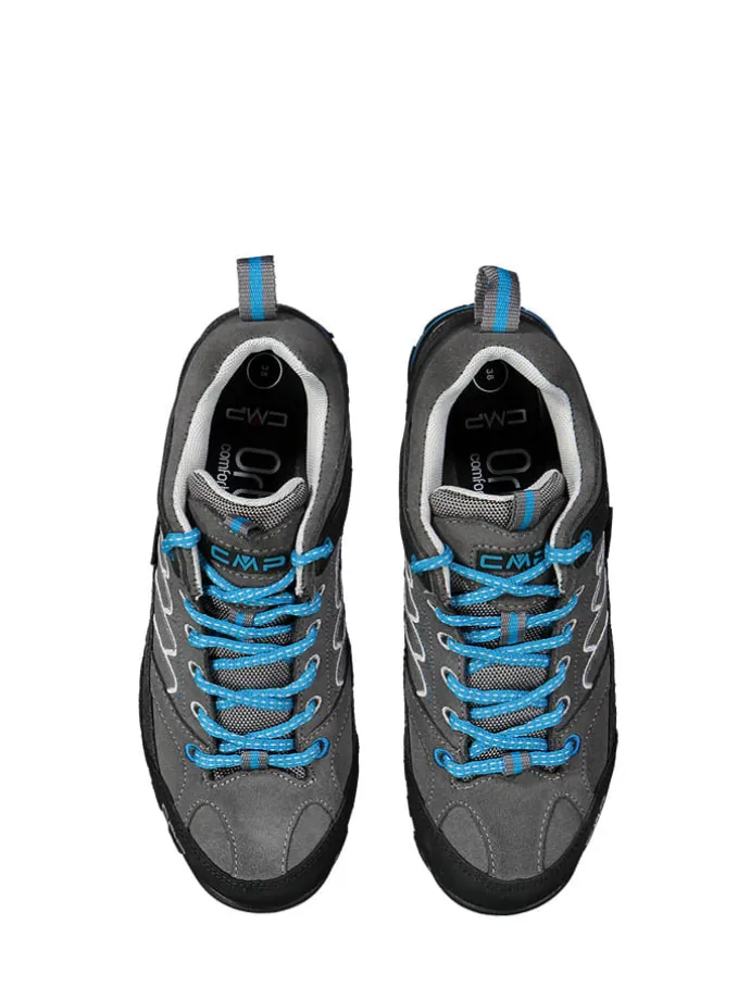 Leder-Trekkingschuhe "Moon" in Grau/ Schwarz/ Blau