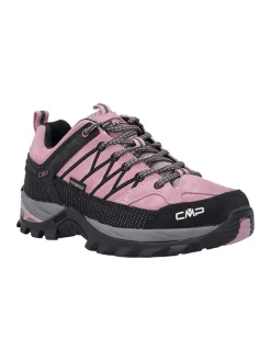 Leder-Trekkingschuhe "Rigel" in Schwarz/ Rosa