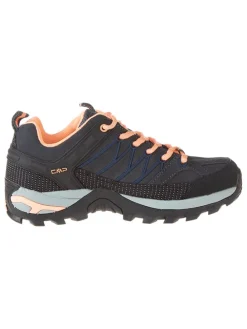 Leder-Trekkingschuhe "Rigel Low" in Anthrazit/ Orange