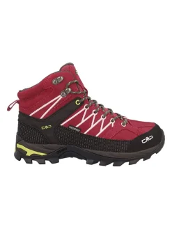 Leder-Trekkingschuhe "Rigel" in Schwarz/ Pink