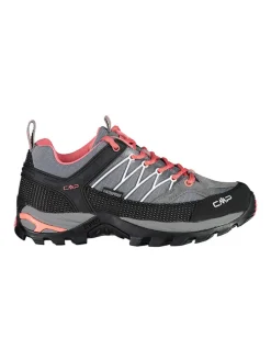 Leder-Trekkingschuhe "Rigel" in Schwarz/ Grau/ Pink
