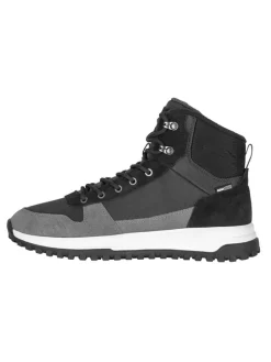 Leder-Winterboots "Eldfjall" in Grau/ Schwarz