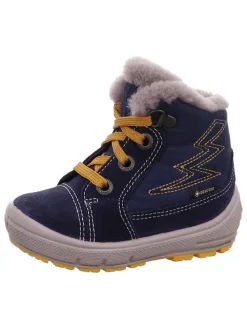 Leder-Winterboots "Groovy" in Dunkelblau