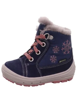 Leder-Winterboots "Groovy" in Dunkelblau