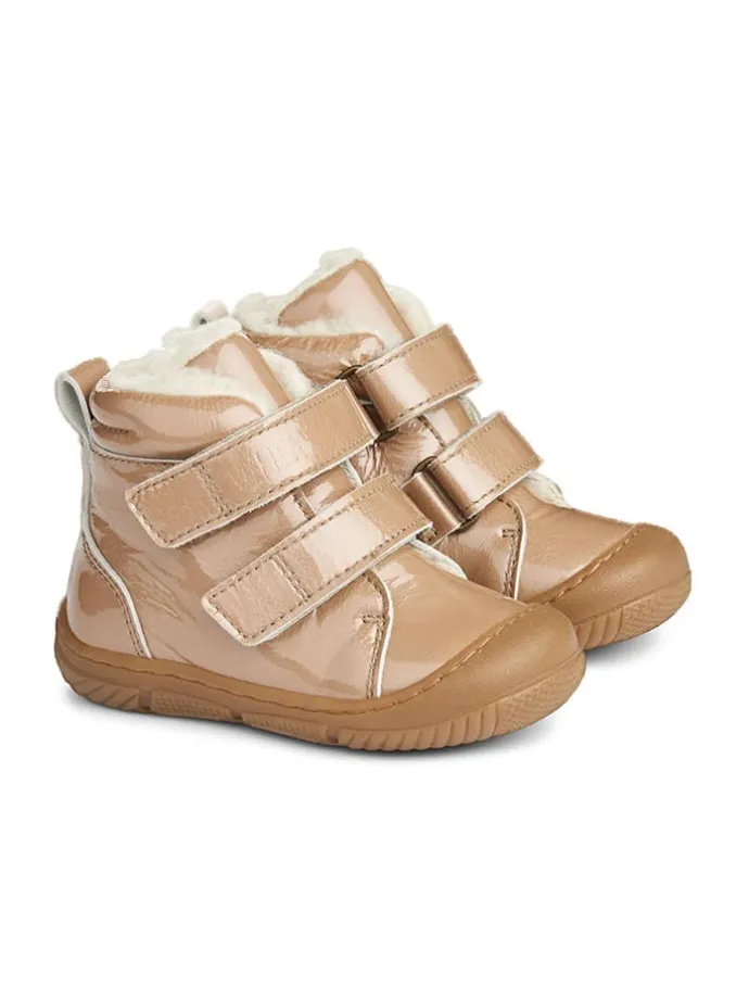 Leder-Winterboots in Beige