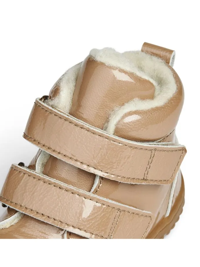 Leder-Winterboots in Beige