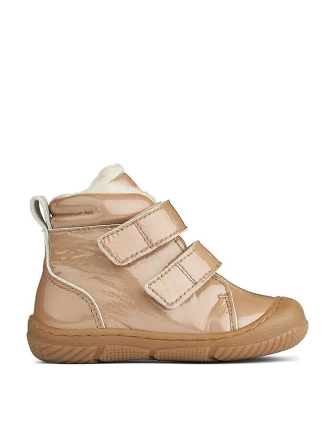 Leder-Winterboots in Beige