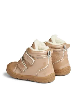 Leder-Winterboots in Beige