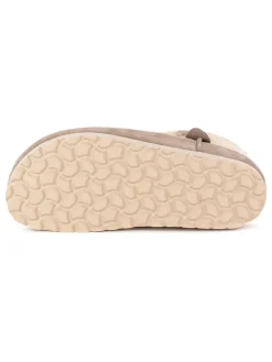 Leder-Winterboots in Beige