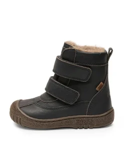 Leder-Winterboots in Dunkelblau