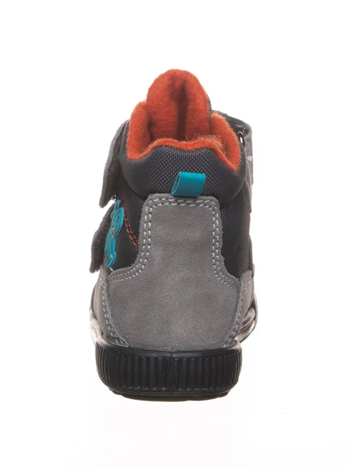 Leder-Winterboots in Grau