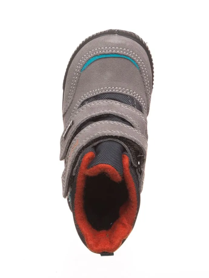 Leder-Winterboots in Grau