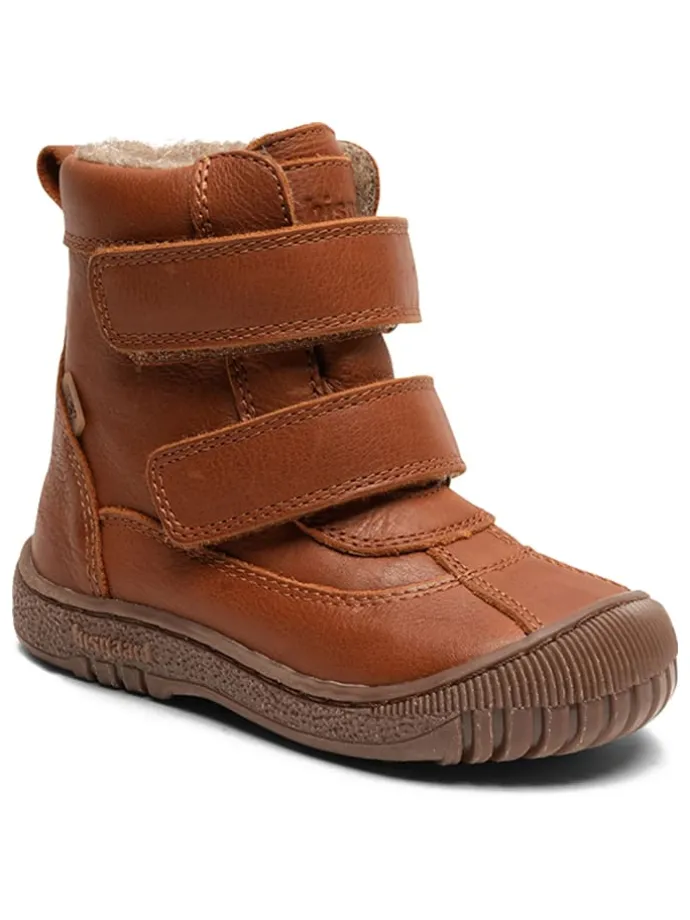 Leder-Winterboots in Hellbraun