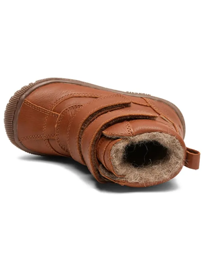 Leder-Winterboots in Hellbraun