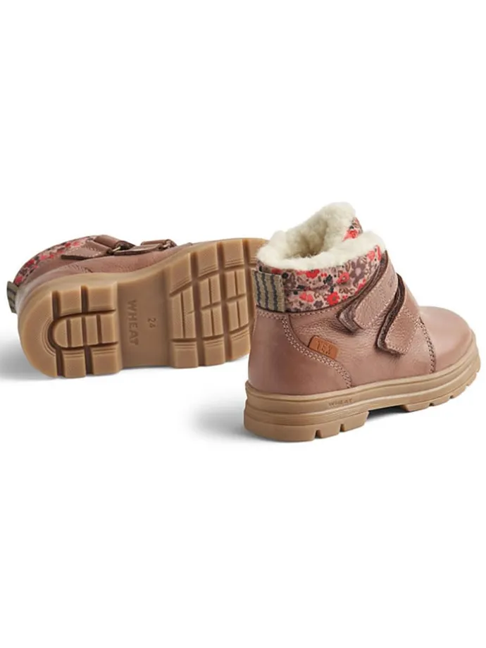 Leder-Winterboots in Hellbraun