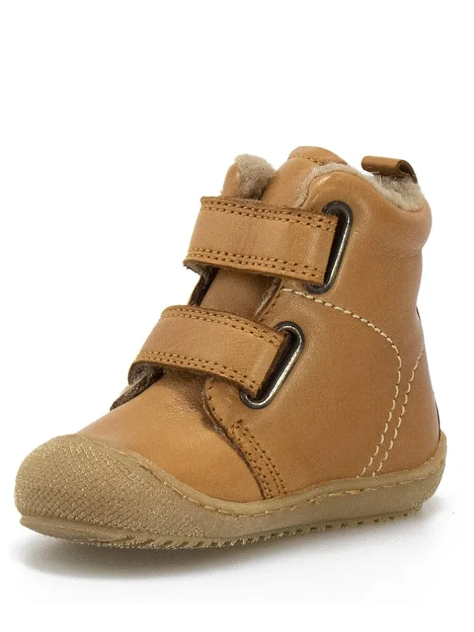 Leder-Winterboots in Hellbraun
