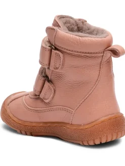 Leder-Winterboots in Rosa
