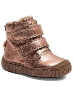 Leder-Winterboots in Rosegold