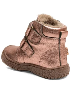 Leder-Winterboots in Rosegold