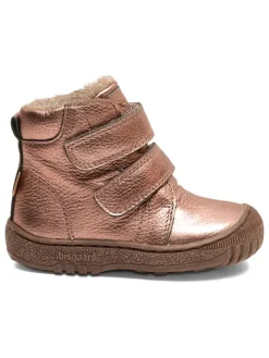 Leder-Winterboots in Rosegold