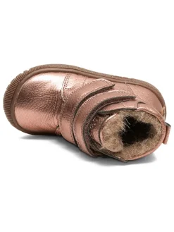 Leder-Winterboots in Rosegold