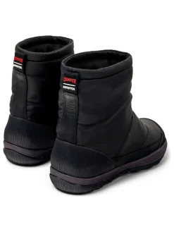 Leder-Winterboots in Schwarz