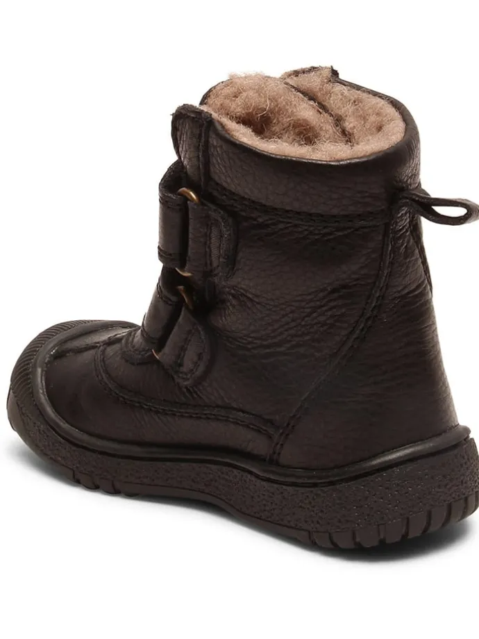 Leder-Winterboots in Schwarz