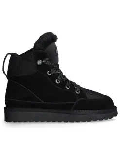 Leder-Winterboots in Schwarz