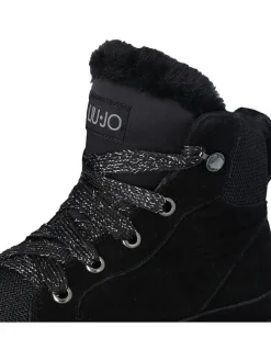Leder-Winterboots in Schwarz