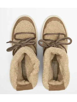 Leder-Winterboots "Pia" in Beige/ Hellbraun