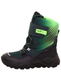 Leder-Winterboots "Rocket" in Schwarz/ Grün