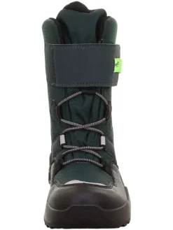 Leder-Winterboots "Rocket" in Schwarz/ Grün