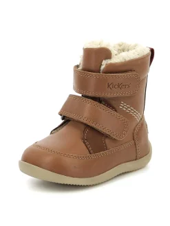 Leder-Winterstiefel "Bamakratch" in Hellbraun