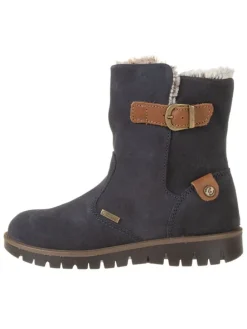 Leder-Winterstiefel in Anthrazit