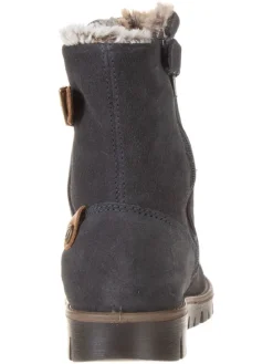 Leder-Winterstiefel in Anthrazit