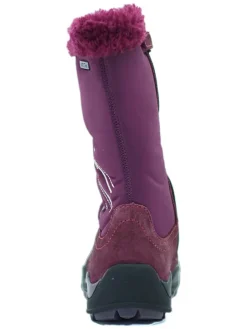 Leder-Winterstiefel in Aubergine