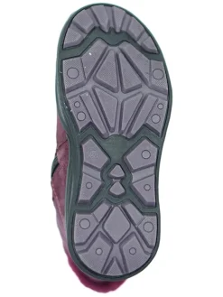 Leder-Winterstiefel in Aubergine