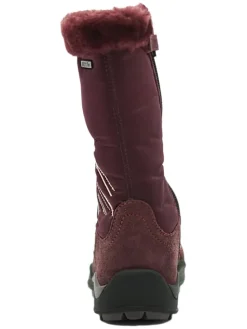 Leder-Winterstiefel in Aubergine