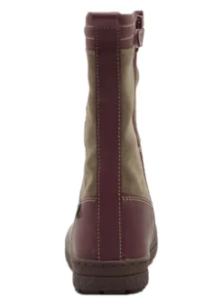 Leder-Winterstiefel in Beige/ Altrosa