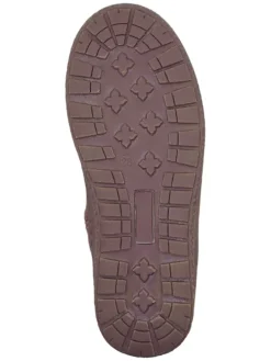 Leder-Winterstiefel in Beige/ Altrosa