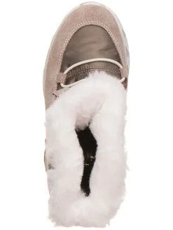 Leder-Winterstiefel in Beige