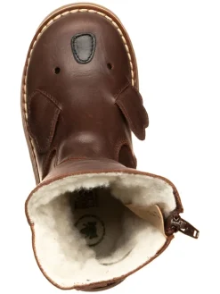 Leder-Winterstiefel in Braun