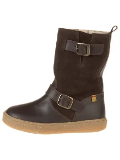 Leder-Winterstiefel in Braun