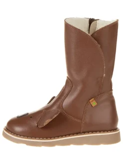 Leder-Winterstiefel in Braun