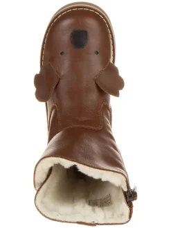 Leder-Winterstiefel in Braun