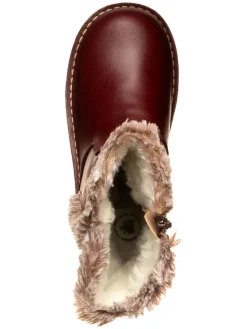 Leder-Winterstiefel in Dunkelrot